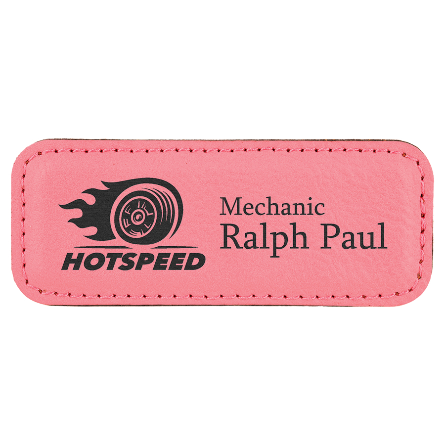 1-1/4&quot; x 3-1/4&quot; Leatherette Name Badge with Magnetic Fastener